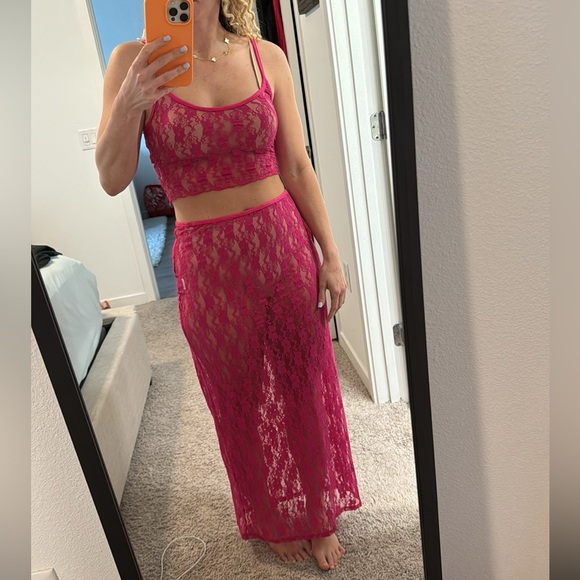 🩷 Lovers and Friends Lia Sheer Tank Top Small Hot Pink BNWT 🩷 - Picture 5 of 10